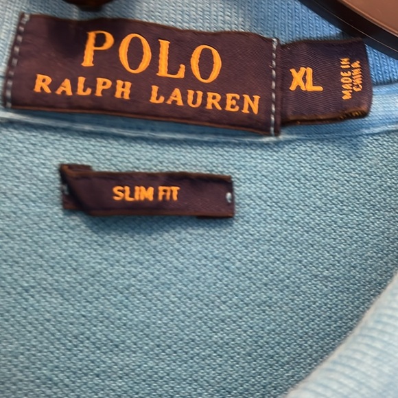 POLO by Ralph Lauren Blue with Pink Pony Slim Fit Short Sleeve Size XL - Picture 3 of 7